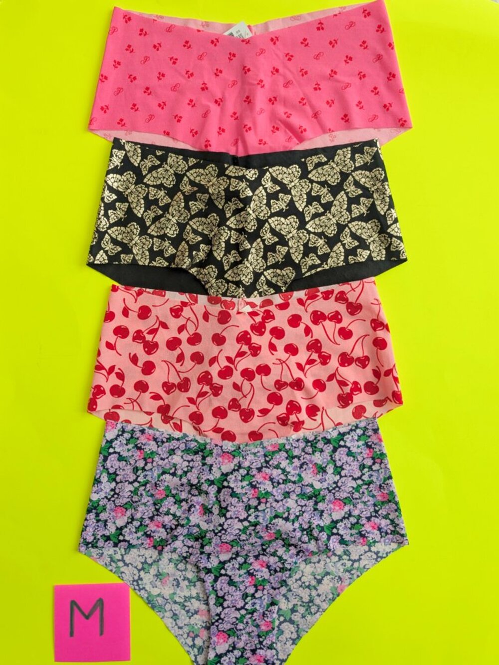 Victoria's Secret PINK Size M Seamless Cheeky Panty Bundle - 4 pairs